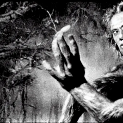 Image similar to film still of a werewolf extending his out hand in the wolf man 1 9 4 1