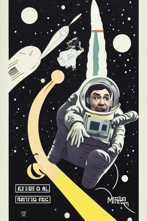 Image similar to criterion collection Poster art for the film Mr. Bean goes to Space