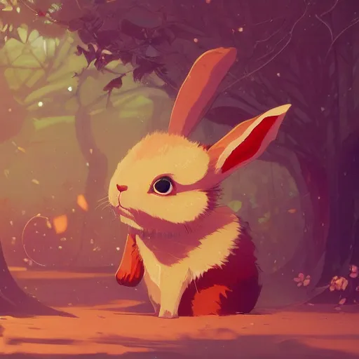 Image similar to cute rabbit by victo ngai and andreas rocha and greg rutkowski trending on artstation unreal engine 8 k hd wallpaperjpeg artifact blur