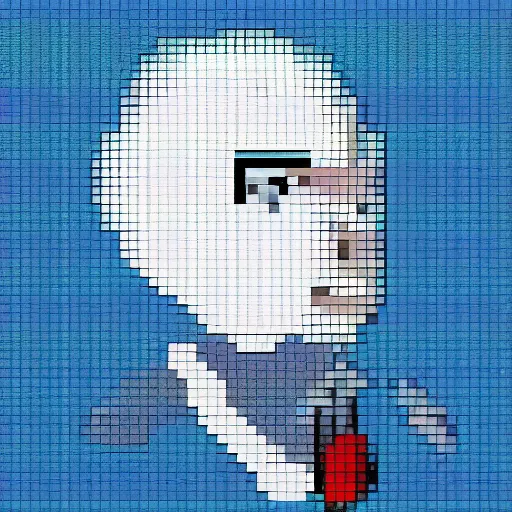 Prompt: a pixelated man