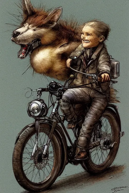 Prompt: ( ( ( ( ( electric powered future bike. muted colors. ) ) ) ) ) by jean - baptiste monge!!!!!!!!!!!!!!!!!!!!!!!!!!!