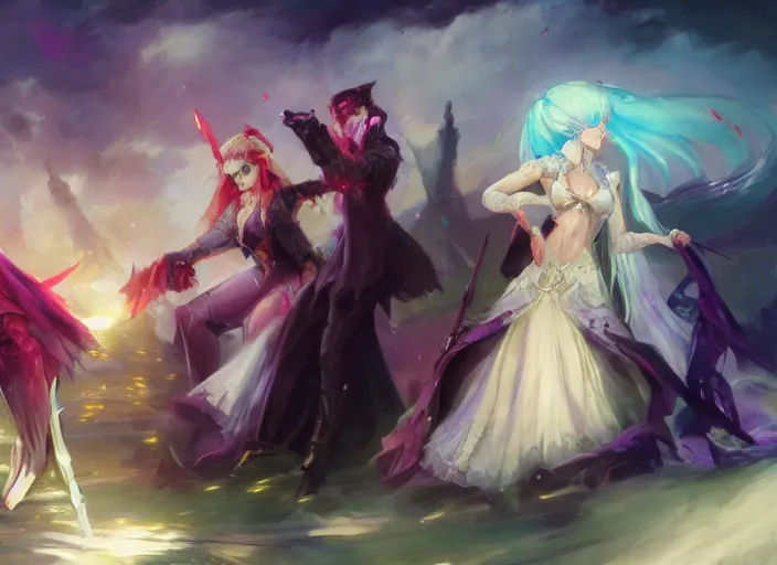 Prompt: concept art of a shalltear bloodfallen and vladimir volegov and alexander averin and delphin enjolras and daniel f. gerhartz