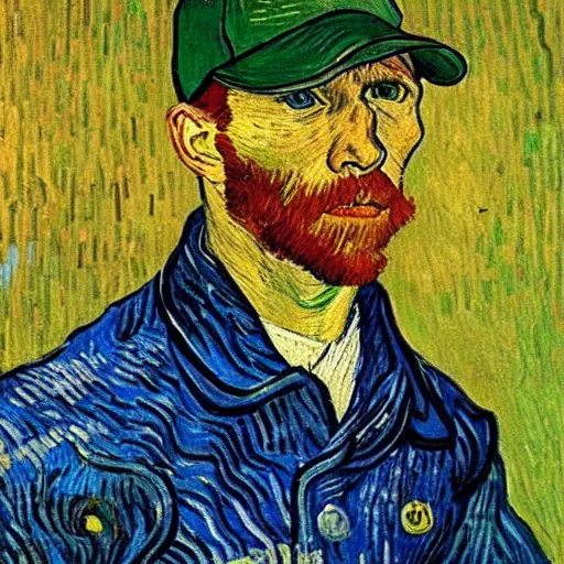 Prompt: a van gogh style painting of an baseball player