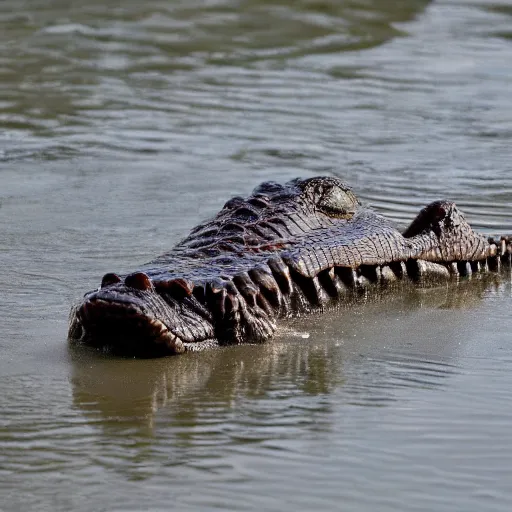 Image similar to The sudden rainstorm washed crocodiles into the ocean.