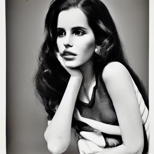 Image similar to portrait of lana del rey photographed by richard avedon