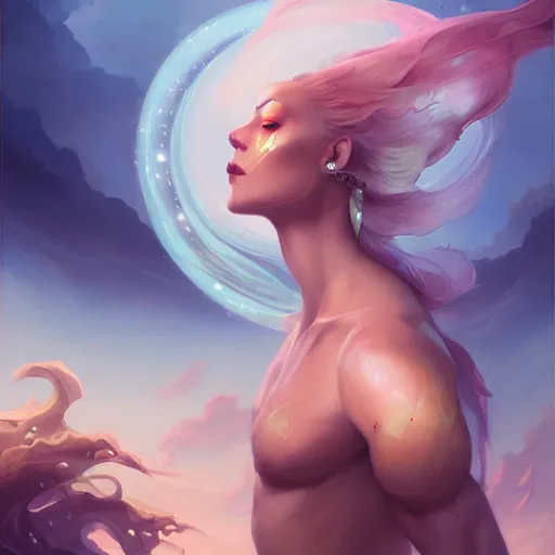 Image similar to portrait of a beautiful emanation, side profile, by pete mohrbacher and artgerm and wlop, digital art, highly detailed, intricate, fantasy, mystical, Trending on Artstation HQ, deviantart, unreal engine, 4K UHD image