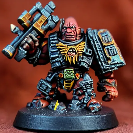 Image similar to ork!!! dwayne! johnson!, painted warhammer! 4 0 k! miniature, 4 k