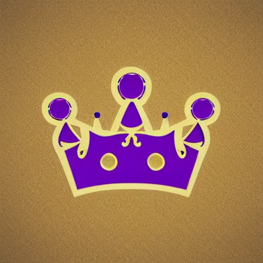 Prompt: minimalist crown logo, purple and gold