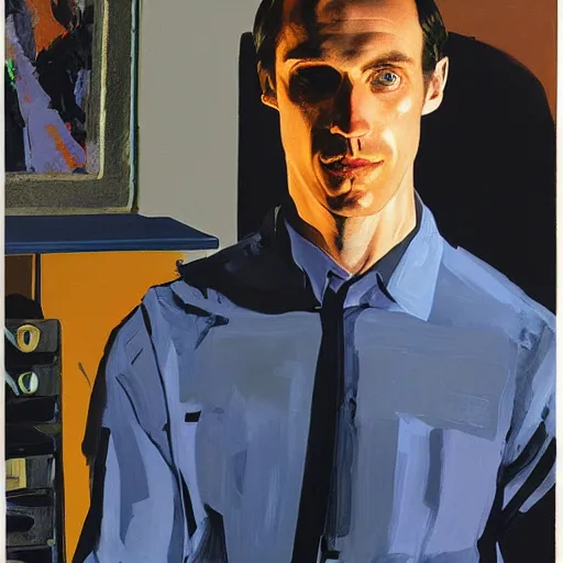 Prompt: portrait of zach hill by syd mead