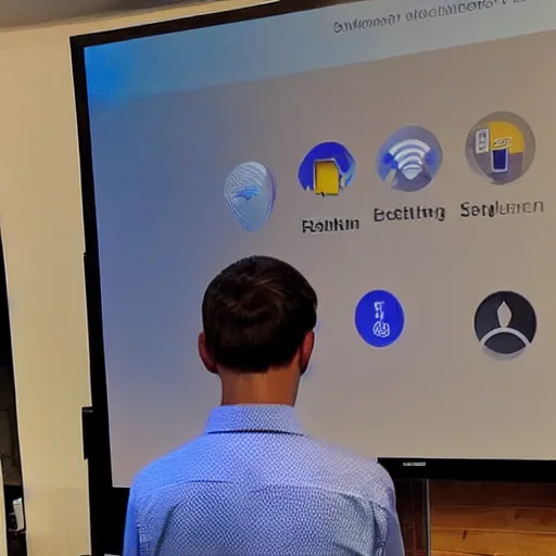 Image similar to “ andrew giving a presentation about smart home technology ”