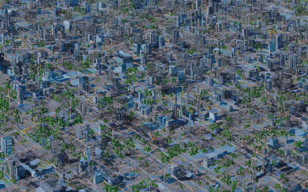 Image similar to map render of an utopian city, 8k render with octane