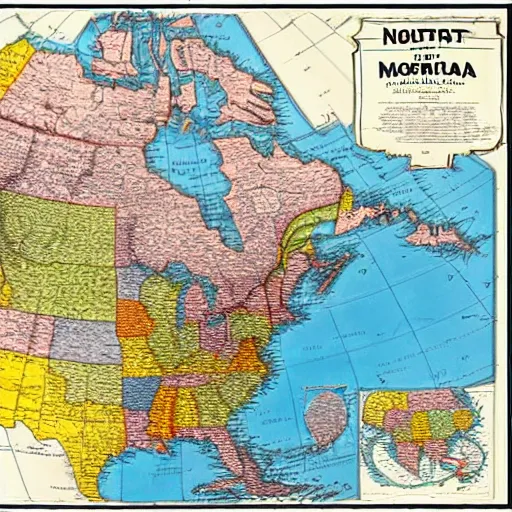 Image similar to a map of north america, labeled