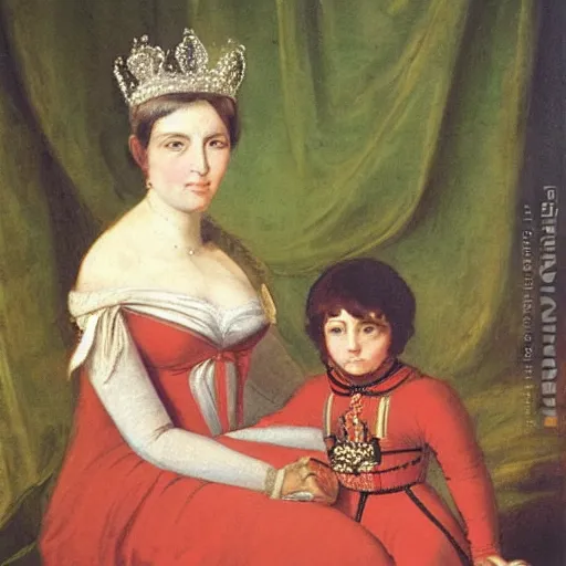 Image similar to painting of a queen and her son, 1826