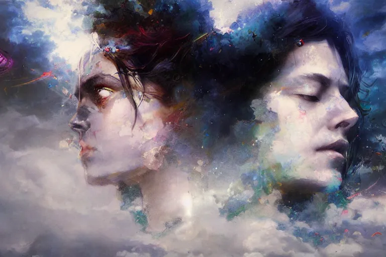 Prompt: Dreamscape, dreams, floating lands, clouds, volumetric fog, sun beams, blooming; by Yoji Shinkawa Sandra Chevrier Richard Schmid Jeremy Lipking