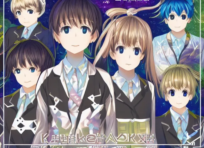 Prompt: rave part. kadokawa light novel, cover ; symmetry ; pattern