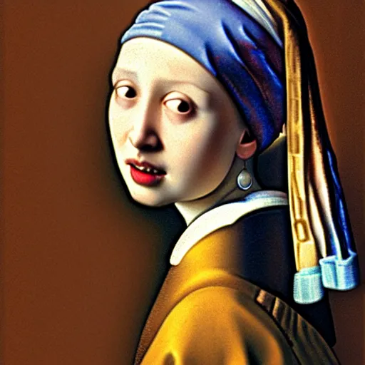 Image similar to the girl with the oyster earring by johannes vermeer