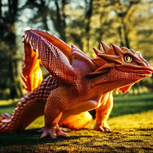 Prompt: real life Pokemon, creepy, scaly, menacing, realistic, golden hour, sharp focus