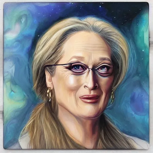 Image similar to “Meryl Streep portrait, Tanya Shatseva”