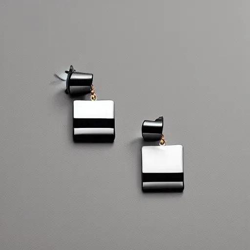 Image similar to “minimalistic beautiful surprising unusual abstract asymmetric earring design”