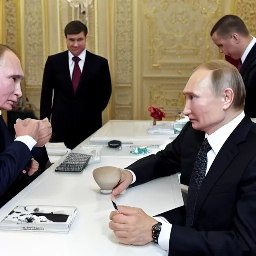 Image similar to putin teams up with a mysterious teenage putin