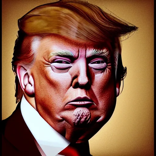 Prompt: “ Donald Trump as a vampire, realistic, digital painting, scary”
