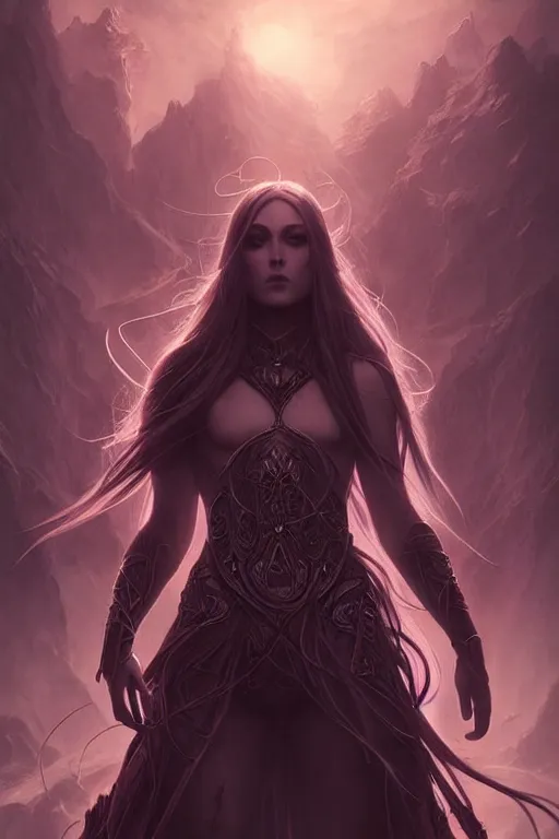 Image similar to beautiful cinematic ethereal fantasy poster, hybrid from The Elden Ring and art direction by Darius Zawadzki ;by artgerm; wayne reynolds art station; cinematic quality character render; low angle; ultra high quality model; production quality cinema model;