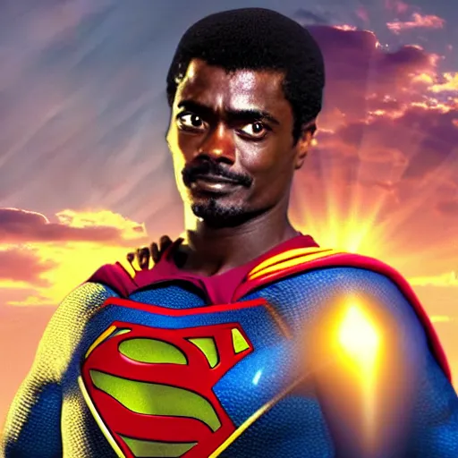 Image similar to Seu Jorge as superman, Dungeons and Dragons, Wizards of the Coast, 4k, high detail
