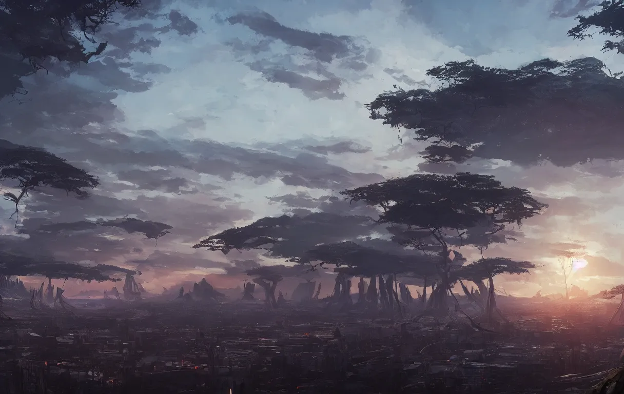 Image similar to A digital painting of a close-up view of wakanda, by Ismail Inceoglu and Caspar David Friedrich, stunning, photorealistic, highly-detailed, 4k, ue5, light effect, rtx on, realistic, cinematic, IMAX quality, trending on artstation