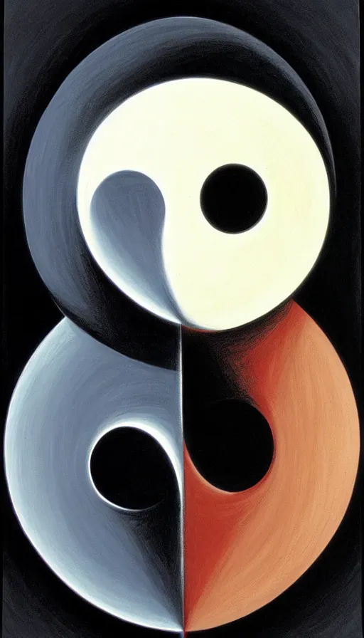 Image similar to Abstract representation of ying Yang concept, by Gerald Brom,