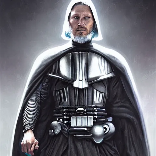 Image similar to Portrait of Travis Fimmel as a sith lord from star wars, full body image, artwork by artgerm, Luminism, Behance HD, medievil spear, broad sword, D&D, extraordinary phenomenon, fantasy, intricately detailed, elegant, digital painting, smooth, sharp focus, art by Greg Rutkowski, art by Ruth Asawa, art by Stephan Martiniere, art by Ted Nasmith, art by H.R. Giger