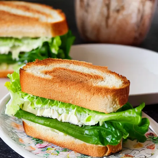 Prompt: a caesar salad sandwich, cookbook photo