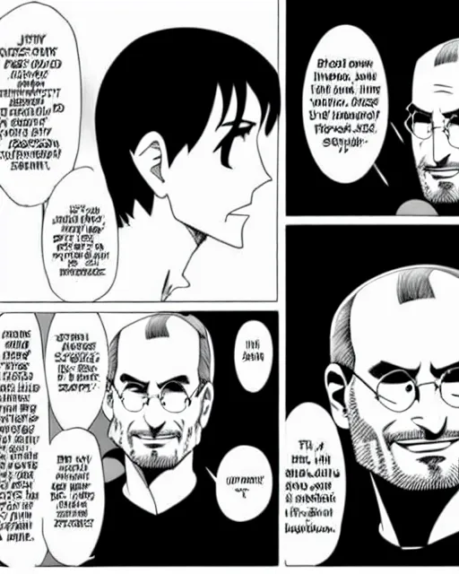 Image similar to steve jobs the manga, best scene