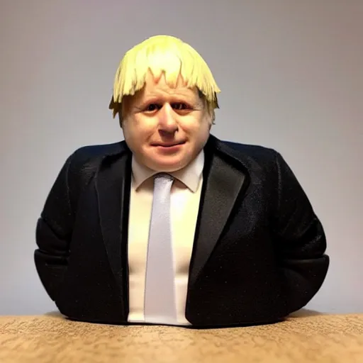 Image similar to Boris Johnson action figure, in its package