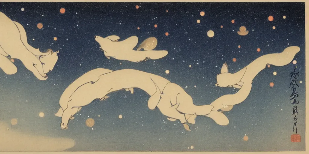 Image similar to constellations by ohara koson, 1 9 1 0