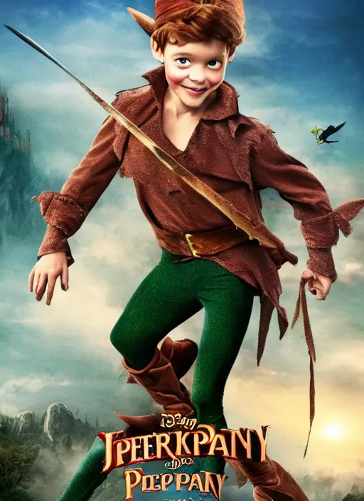 Image similar to johny depp as Peter Pan,movie poster