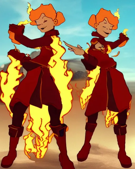 Image similar to [ [ [ [ [ [ squidward ] ] ] ] ] wearing fire nation clothing and practicing firebending outside at susnset