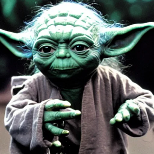 Image similar to yoda performing at woodstock