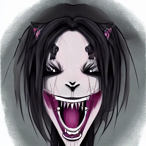 Image similar to a vampire koala, vampire fangs, digital art, anime art style