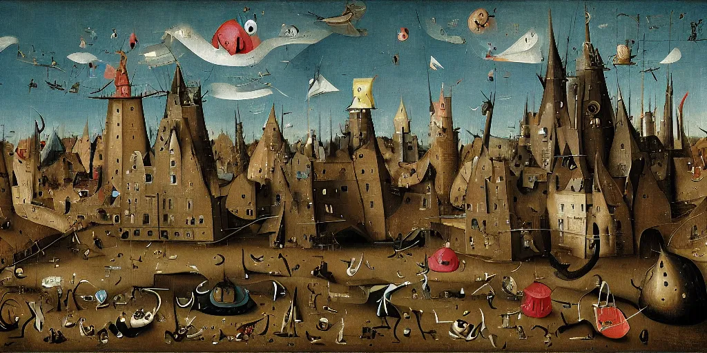 Prompt: “SpongeBob by Hieronymous Bosch, trending on artstation, 8k, highly detailed”