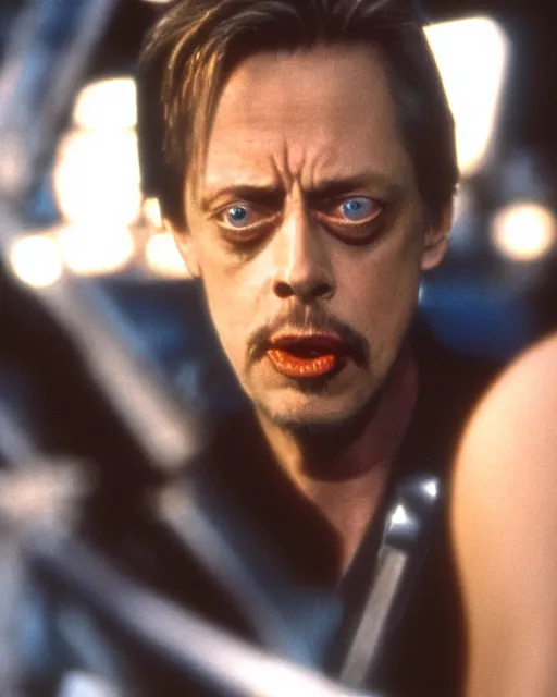 Image similar to film still close - up shot of steve buscemi in the movie terminator 2. photographic, photography