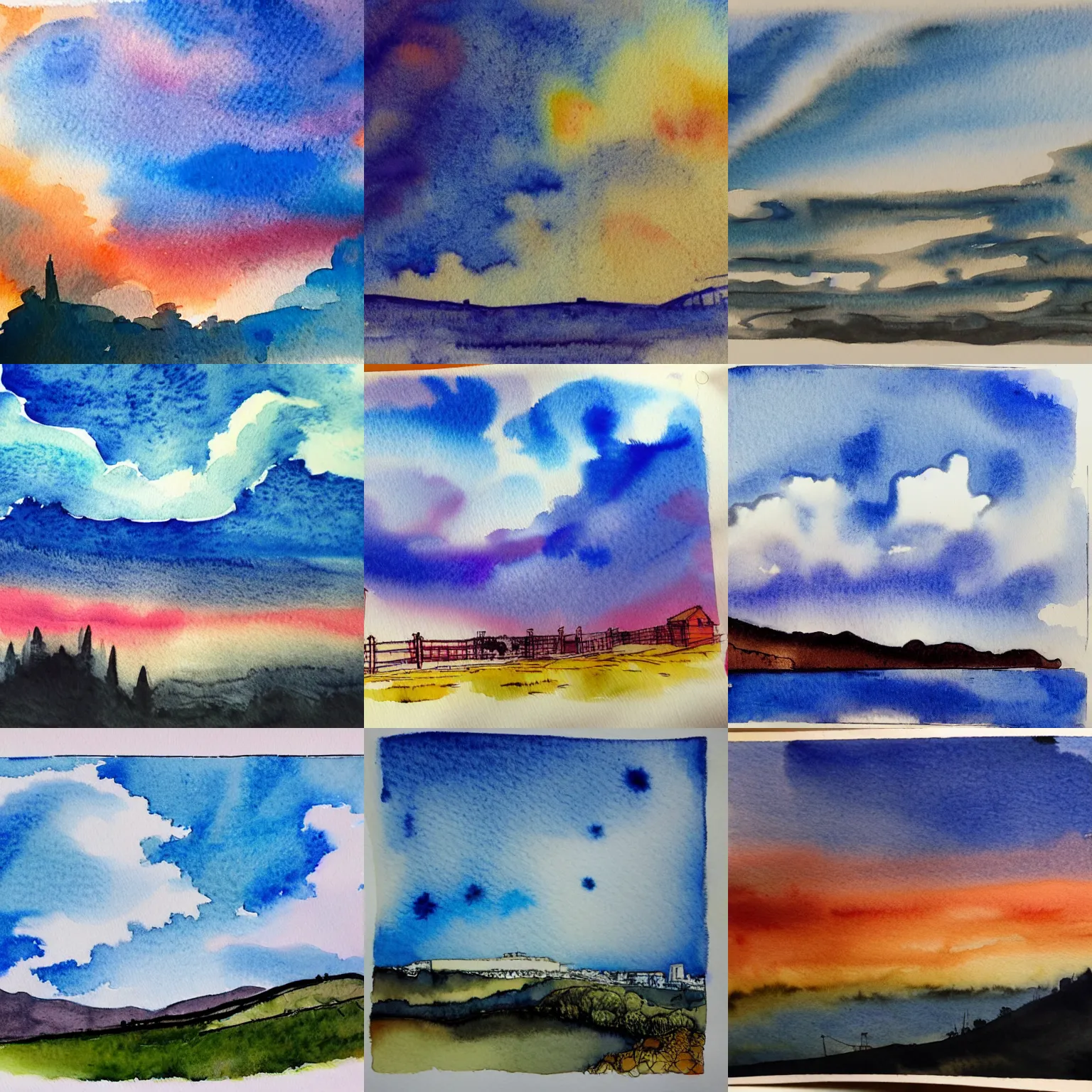 Prompt: A watercolour and ink in the style of dslr on r/imaginaryskyscapes