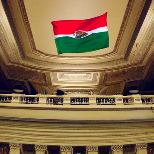 Image similar to mexican flag placed in the capitol