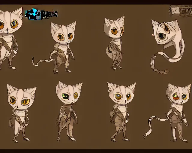 Image similar to king cat character reference sheet, trending on artstation, indie games, digital art, line art