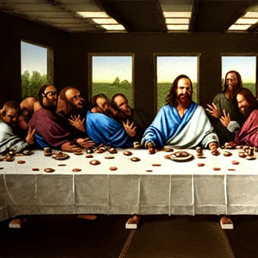 Prompt: walter white at the last supper