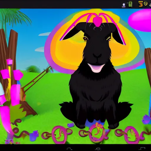 Image similar to a black goat in viva pinata, screenshot