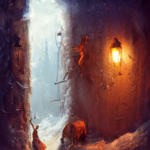 Image similar to the closet to narnia, dynamic lighting, fantasy concept art, trending on art station, stunning visuals, creative, cinematic, ultra detailed