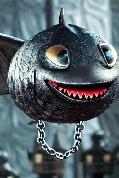 Image similar to very very intricate photorealistic photo of a chain chomp in an episode of game of thrones, photo is in focus with detailed atmospheric lighting, award - winning details