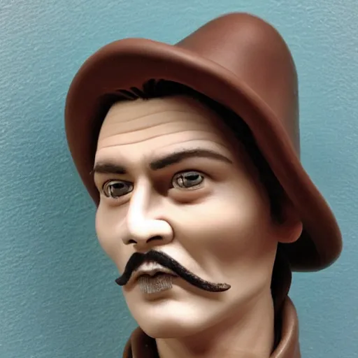 Image similar to clay model of johnny depp