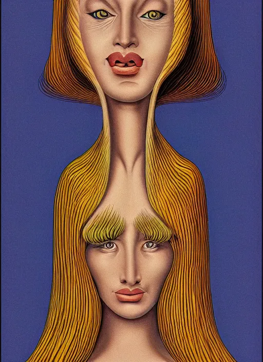 Image similar to portrait of a beautiful woman by basil wolverton