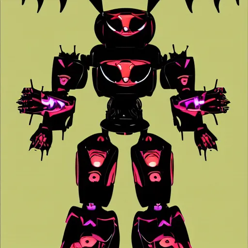 Prompt: demonic humanoid robot in comic style